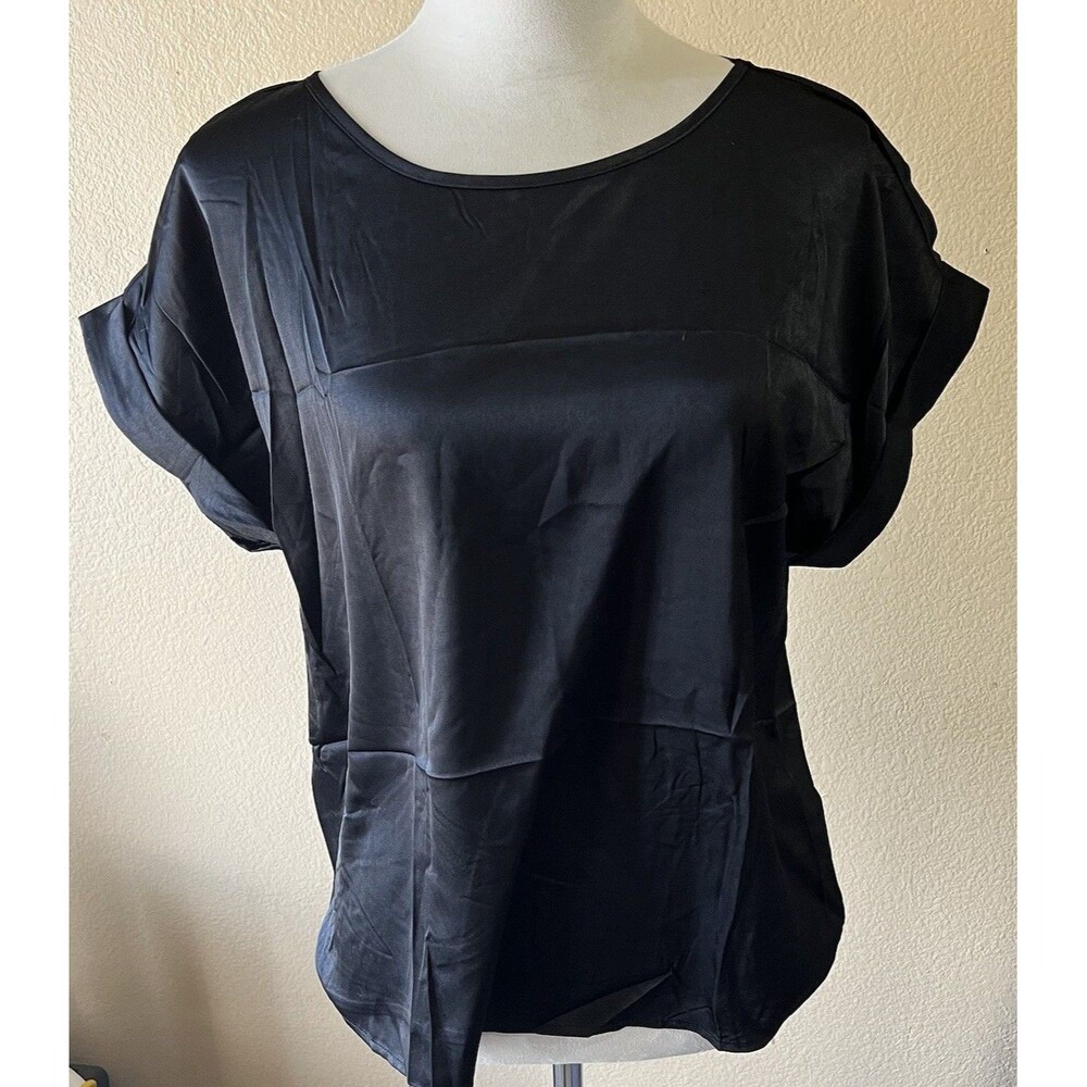 Floerns Black Dressy Satin Blouse Top Women’s M